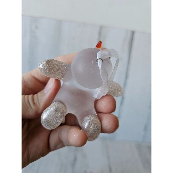 Glass snowman sparkle glitter ornament set Xmas tree - Picture 11 of 16